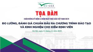 Tọa đàm chào mừng Ngày Nhà giáo Việt Nam 20/11/2025 với chủ đề “Đo lường, đánh giá chuẩn đầu ra chương trình đào tạo và kinh nghiệm cho kiểm định viên”